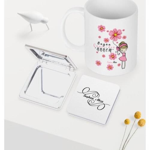 Personalized Day Today Mom White Mug Mirror Set-2