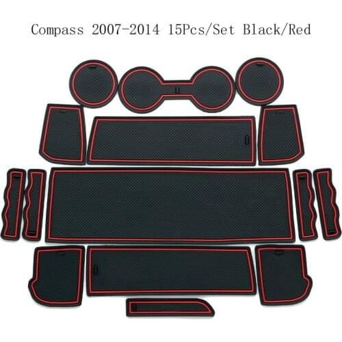 Car Interior Dustproof Door Groove Mats Modified Armrest Storage Box Mat For JEEP 2007-2014 2017 NEW Compass Cherokee Renegade