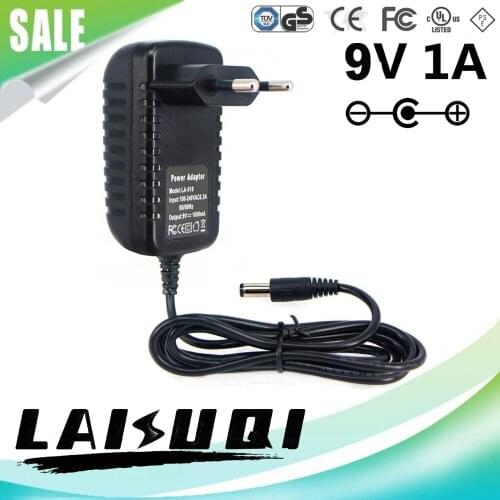 1pcs 9V 1A 1000mA DC5.5mm*2.5mm AC/DC power Adapter Wall charger supply 9V1A LAISUQI New Hot Sale