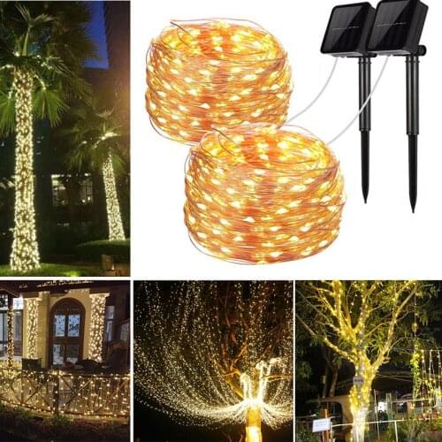 Solar String Fairy Lights 5M 10m 20m 30m LED Waterproof Outdoor Garland Solar Power Lamp Light Christmas For Garden Decoration