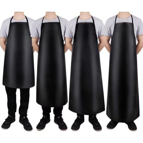 Waterproof And Oil-proof Leather Apron PU Bib Kitchen Men and Womens Household Dirt-Resistant Work Clothes For Slaughter