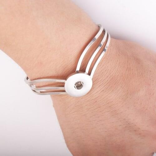 WM586 copper 18mm snap button jewelry cuff Bracelet Bangles High Quality for girls Women man