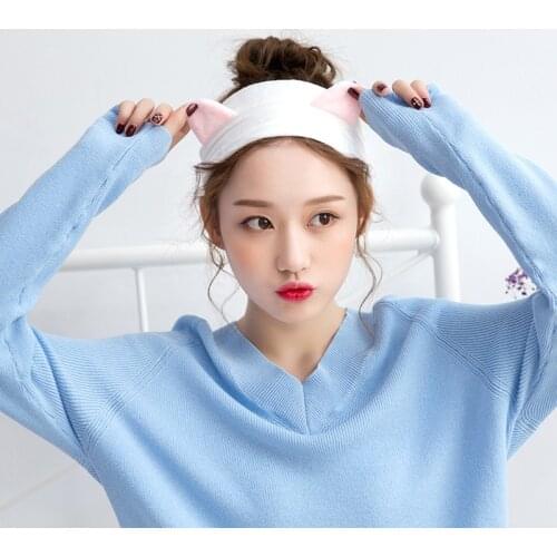 New Fashion Faux Rabbit Fur Head Bands Woman Velvet Hairwear Makeup Bow Headband Bath Wash Face Hairdo Elastic Towel Hair Holder