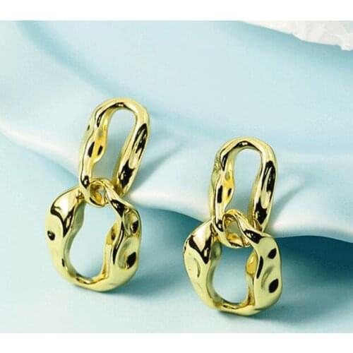 KOFSAC New Trendy Irregular Earrings For Women 925 Sterling Silver Jewelry Geometric Earring Lady Personality Party Accessories