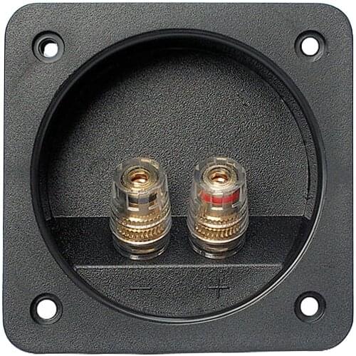 Finlemho 2PCS Square Speaker Terminal Plate Double Binding Post Input Plate For Home Theater Audio HiFi Bookshelf Speaker