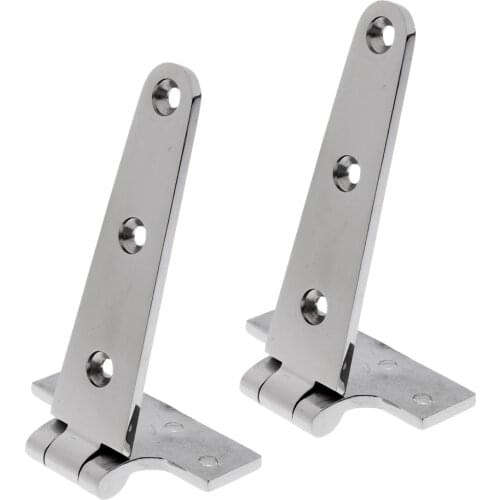 2Pcs High Polished Stainless Steel Kitchen Cabinet Cupboard Shed Wooden Gate Garden Door Strap T Hinge 6inch