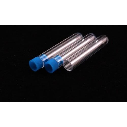 20pcs 12x75mm Lab Clear Plastic test tube with plastic Cap Stopper Round bottom