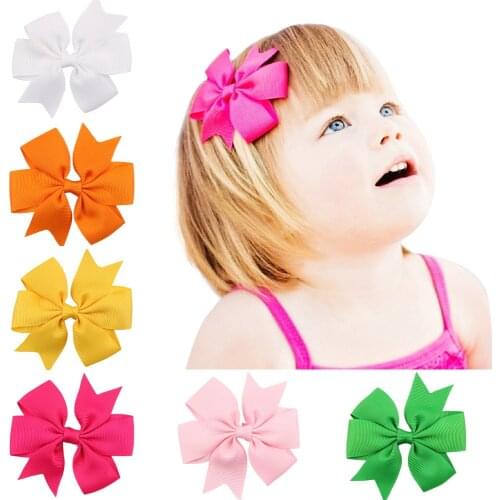 20pcs 20 Colors Ribbon Bows Clips Hairpin Girls hair bows Boutique Hair Clip Headware Kids Hair Accessories