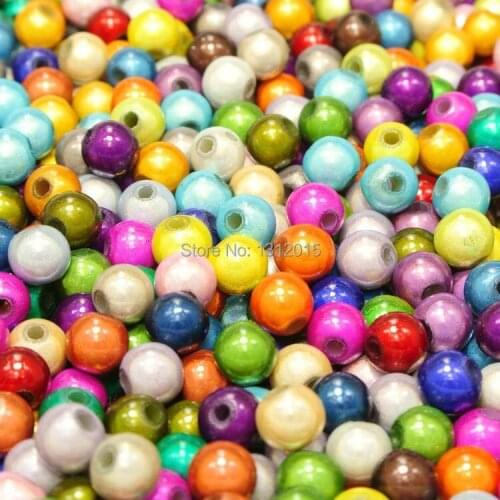 Free Shipping DIY 3d Illusion Miracle Mixed color Acrylic round Spacer Beads 8mm 200PCs Z81ZZ-3