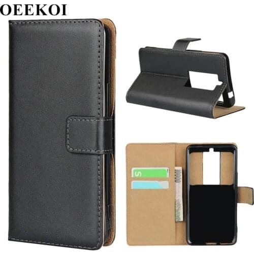 OEEKOI Genuine Leather Wallet Flip Cover Case for Kyocera Basio3 KYV43