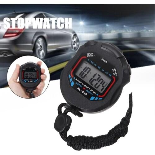 Digital Sport Stopwatch Counter Training Handheld Timer Chronograph Alarm Hourly Chime Function Water Resistant