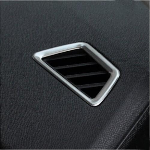 Stainless Steel Car Front Air Conditioner Outlet Decoration Cover Car Styling Fit For 2017 Peugeot 5008 3008 GT Accessories