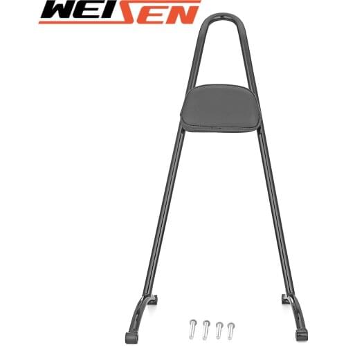 For Harley 2004-2021 Sportster XL 883 1200 XL Models Motorcycle Gloss Black Triple Polished 20" Tall Sissy Bar With Backrest Pad