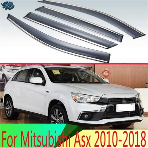 For Mitsubishi Asx 2010-2018 Plastic Exterior Visor Vent Shades Window Sun Rain Guard Deflector 4pcs