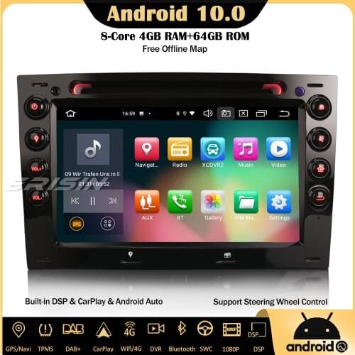 Erisin 8113 Android 10.0 Car Stereo Autoradio DSP for Renault Megane GPS DAB+CarPlay DVB-T2 Wifi OBD Navi Canbus SWC Bluetooth
