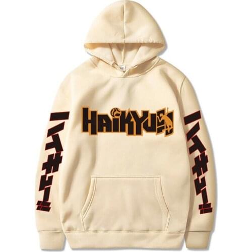 Japan Anime Haikyuu Anime Prints Hoodies Mens New Fashion Hoody Hip Hop Fleece Sweatshirts Crewneck Pullovers Cute Clothing Man