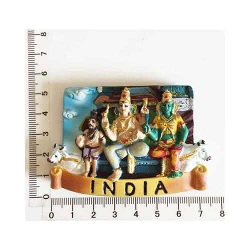 India classical humanities culture tourism commemorative resin painted crafts magnet refrigerator stickers