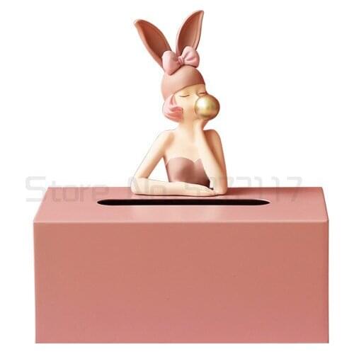 Creative modern girl paper towel box living room household tea table dining table suction box decoration storage box