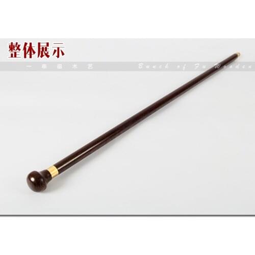 BRASS Pure Copper Brass Grandpa Good Lucky CHINESE BLACK CANE WOOD CIVILIZATION CANE WALKING STICK CRUTCH COLLECTIBLE OLD