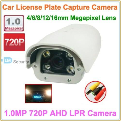 Lihmsek 1.0MP 720 Waterproof Car Plate Number License Recognition IP ANPR AHD LPR camera for Entrance/Packinglot/Highway