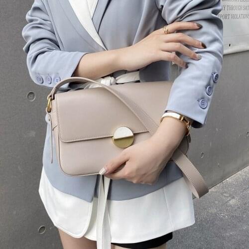 OUSSON 2021 New Design Small Square Leather Crossbody Bag Exquisite Female Messager Bag Fashion One-Shoulder Bag For Woman