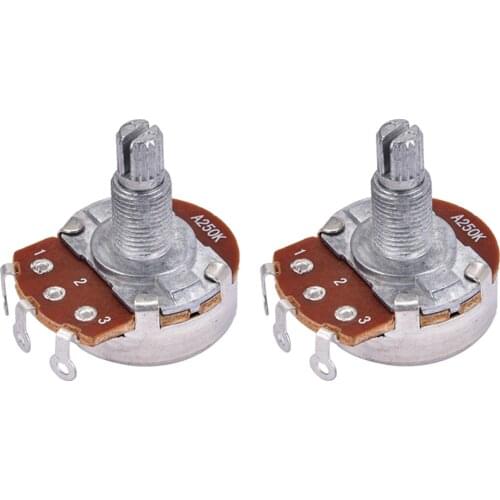 Pack Of 2 Big A250K Taper Potentiometer Tone Pots Alpha For Electric Guitar/Bass 18mm Split Shaft