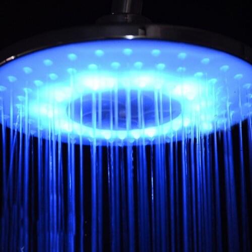 8" inch RGB LED light Round Stainless Steel Rainfall Bathroom Shower Head AU HOT