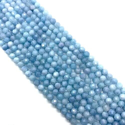 Natural Stone Zhuhai Sapphire Faceted Round Beads Suitable for DIY Bracelet Necklace Jewelry Handmade Jewelry Making Supplies