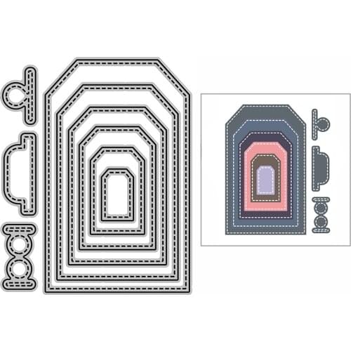 New Nesting Stitched Tags Frame Craft Embossing Mold 2021 Metal Cutting Dies for DIY Decorative Scrapbooking Album Card Making