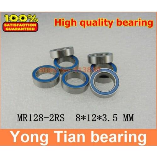 NBZH sale price 500pcs/lot blue double rubber sealing cover miniature deep groove ball bearing MR128-2RS 8*12*3.5 mm