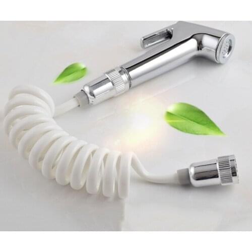 Handheld Shower Head Douche Toilet Bidet Spray Wash Jet Shattaf with Spring Hose P0RD Cleaning Hose Holder