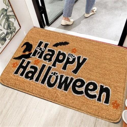 Brand New Halloween Floor Mat Mask Pumpkin Print Indoor Rectangle Carpet Footcloth Decorative Tools Door Mats for Bedroom Room