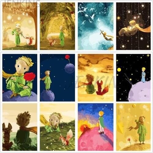 Modern Home Decor Childrens Room Abstract Cartoon Canvas Painting Little Prince Fox Wall Art Posters and Prints Nordic Pictur