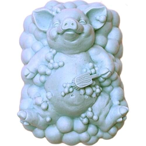 Happy pig in wallow soaps mold silicone mold