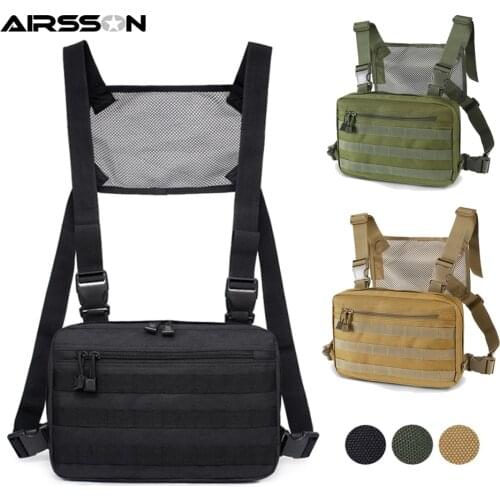 Tactical Chest Bag Hip Hop Streetwear Pouch Molle Front Pack Vest Backpack Breathable Mesh Outdoor Hunting Military Combat Bags