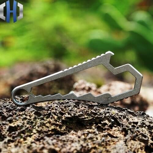 Titanium Multifunction Gadget Keychain Ring Opener Screwdriver Screwdriver Wrench Portable EDC Tool