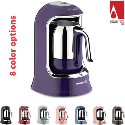 KORKMAZ A860 Turkish Coffee Machine Stainless Steel Coffee Pot | 4 Cups Capacity Electric CoffeeMaker Automatic Shut-Cfl System