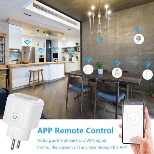 Tuya WiFi EU Smart Plug 16A 220V Adapter Wireless Remote Voice Control Power Monitor Timer Socket for Google Home Alexa