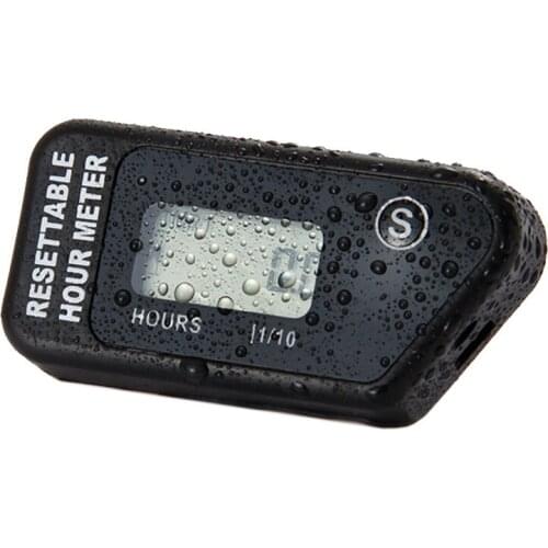 Waterproof Digital Resettable Inductive Hour Meter For any gasoline Engine Generators Motors pit bike dirt bike tractors atv