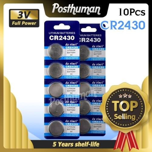 10pieces CR2430 3 Volt Lithium-ion Button Battery CR 2430 ECR2430 KL2430 KCR2430 BR2430 Coin Battery For Watch Calculator