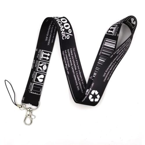 10Pcs Warning Sign Lanyards For Keys ID Badge Holder Neck Strap Keychain Webbing Ribbon DIY Hang Rope Mobile Phone Accessories