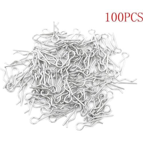 100Pcs Universal Stainless Steel Body Shell R Clips Pin for 1/16 RC Model Car HSP Redcat HPI Himoto Spare Parts