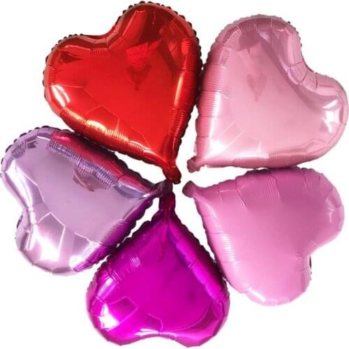 1000pcs 18 inch Heart Shape Foil Mylar Balloons love heart foil balloons for bridal shower wedding Birthday Party Decorations