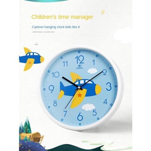 12inches wall clock for kids rooms mute cartoon Digital pointer circular girl fashion electronic home decoration wall clock