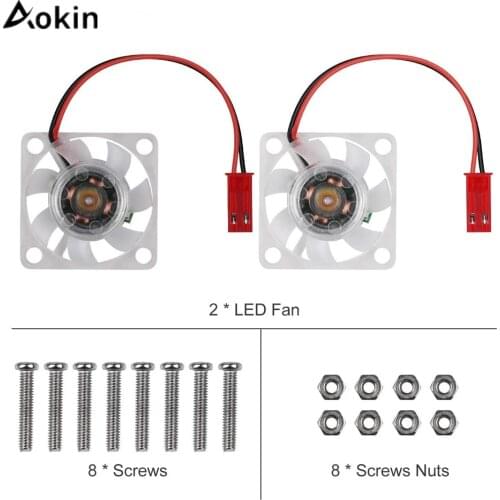 2Pcs Raspberry Pi 4 Cooling Fan Raspberry Pi DC Brushless CPU LED Cooling Fan 3010 Fan Cooler For Raspberry Pi Model B 3B+ 2B