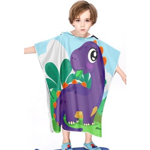 2021 Child Kid Hooded Cloak Bathrobe Towel Dinosaur Tiger Animal Beach Cloak Bath Towel Baby Kids Cartoon Bath Towel New