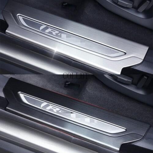 304 Stainless Interior Car Door Sill Scuff Threshold Protector Plate Trim For Range Rover Velar 2017 2018 2019 Car Accessories