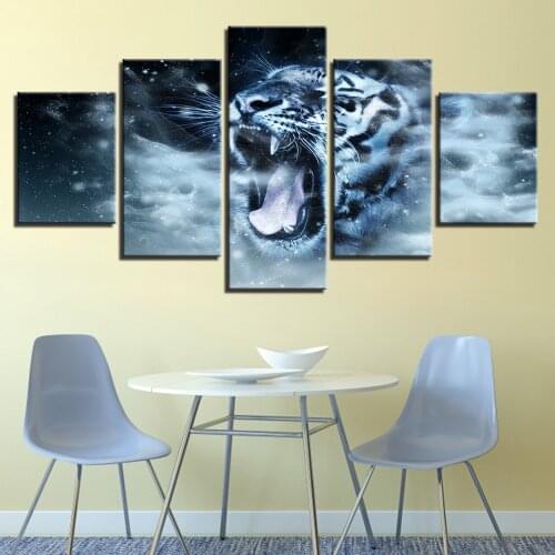 5-Plate Picture Ocean Sailing Contemporary Home Decor Photo Print on Canvas Wall Art in Canvas