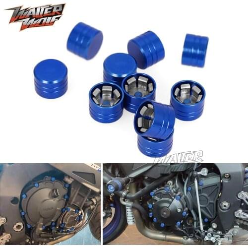 6mm HEX Socket Screw Nut Head Cover Hexagon Cap Protector 10PCS For YAMAHA MT 07 09 Tracer FZ MT07 MT09 Motorcycle Accessories