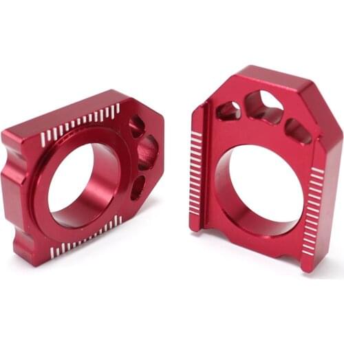 BILLET ALUMINUM REAR CHAIN ADJUSTER AXLE BLOCKS FOR CR125R 250R CRF250R CRF250X CRF250 CRF450R CRF450X CRF450 DIRT BIKE